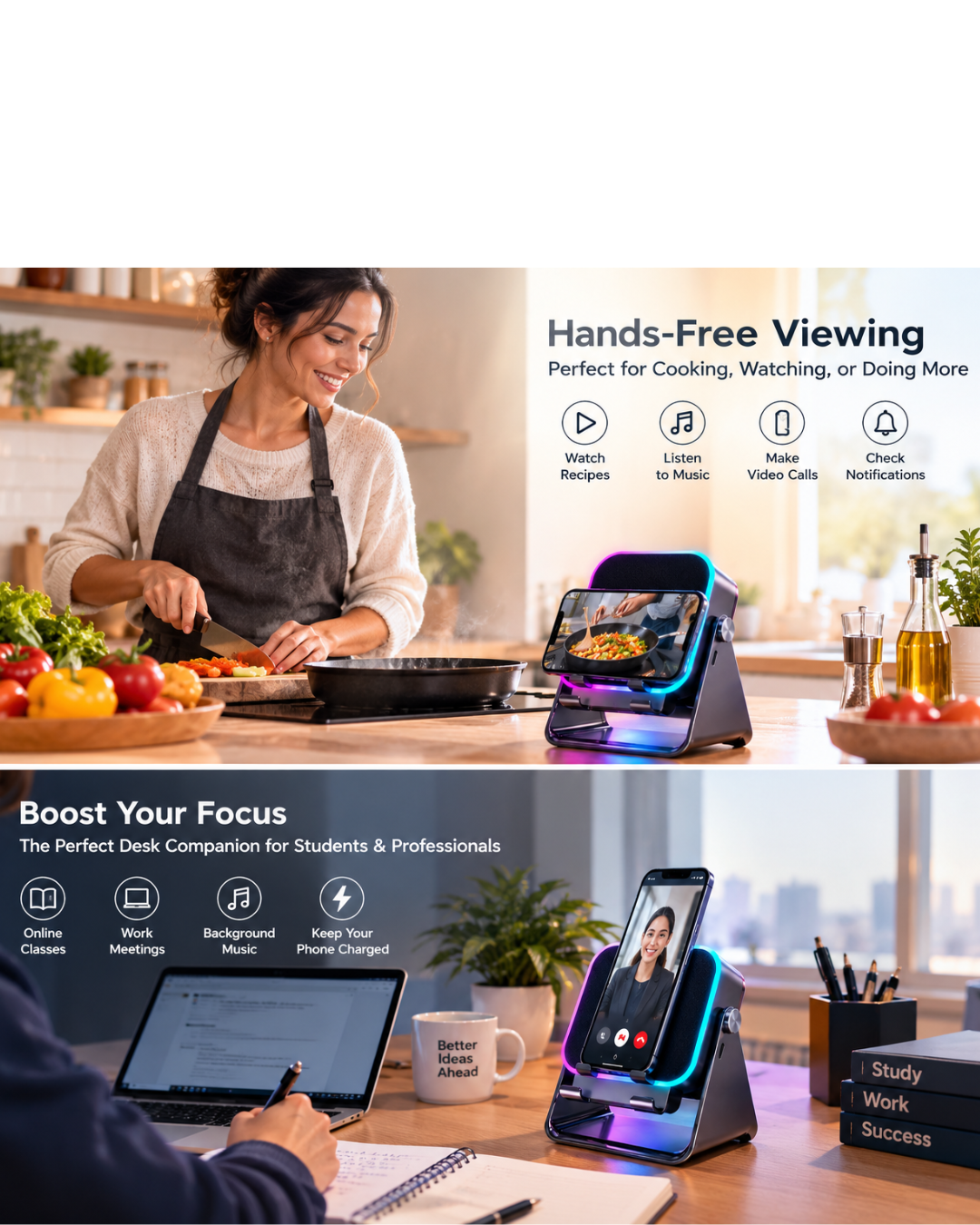 GlowSync 5-in-1 Wireless Speaker & Charging Stand